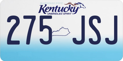KY license plate 275JSJ