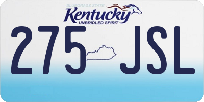 KY license plate 275JSL