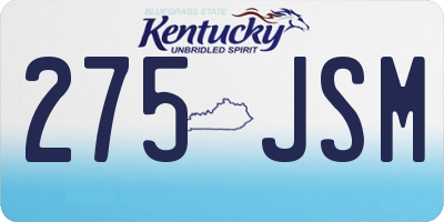 KY license plate 275JSM