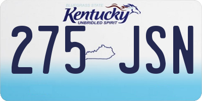KY license plate 275JSN