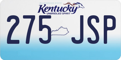 KY license plate 275JSP