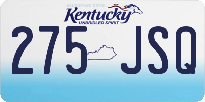 KY license plate 275JSQ