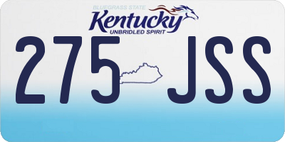 KY license plate 275JSS