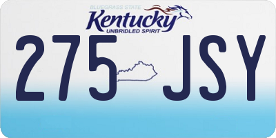 KY license plate 275JSY