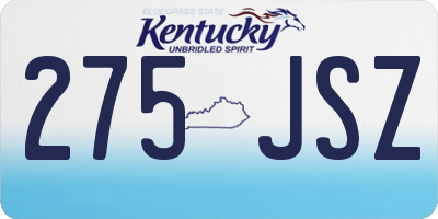 KY license plate 275JSZ