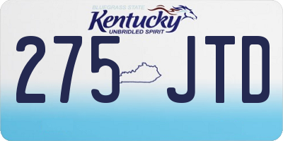 KY license plate 275JTD