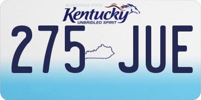 KY license plate 275JUE