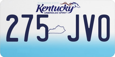 KY license plate 275JVO