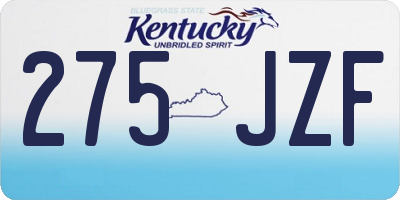 KY license plate 275JZF