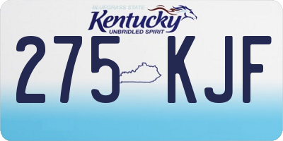 KY license plate 275KJF