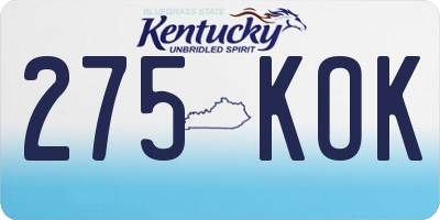 KY license plate 275KOK