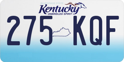 KY license plate 275KQF
