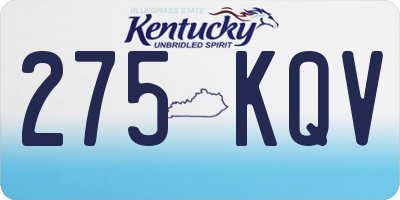 KY license plate 275KQV