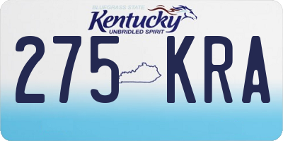 KY license plate 275KRA