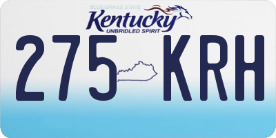 KY license plate 275KRH