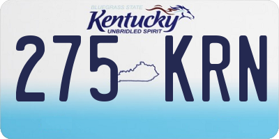KY license plate 275KRN