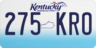 KY license plate 275KRO