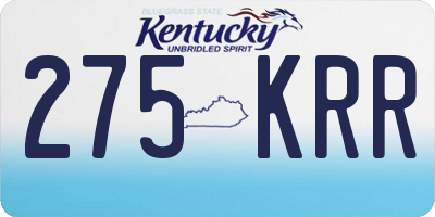 KY license plate 275KRR