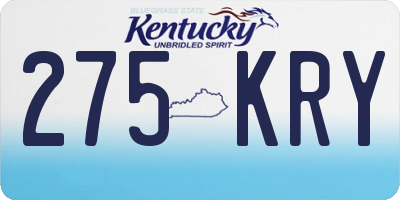KY license plate 275KRY