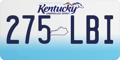 KY license plate 275LBI