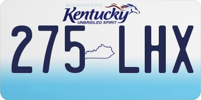 KY license plate 275LHX
