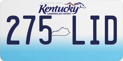 KY license plate 275LID
