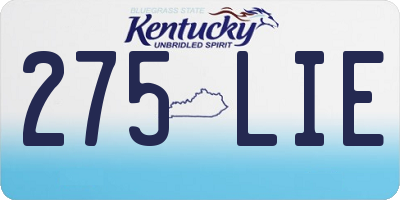 KY license plate 275LIE