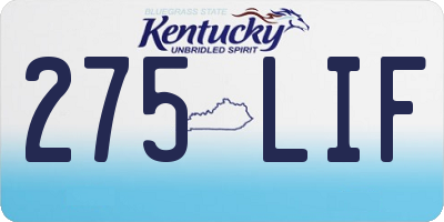 KY license plate 275LIF