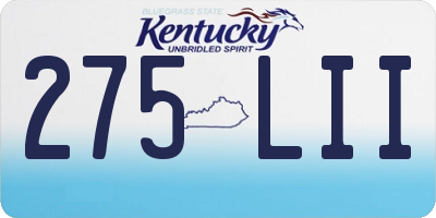 KY license plate 275LII