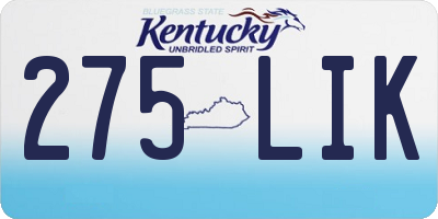 KY license plate 275LIK