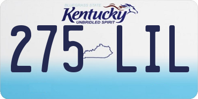KY license plate 275LIL