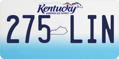 KY license plate 275LIN
