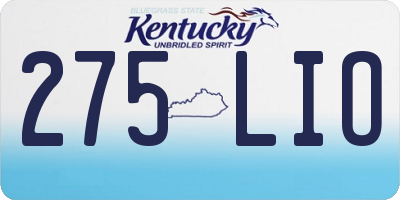 KY license plate 275LIO