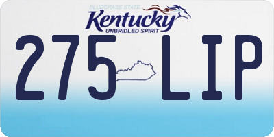 KY license plate 275LIP