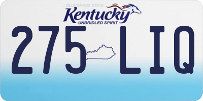 KY license plate 275LIQ