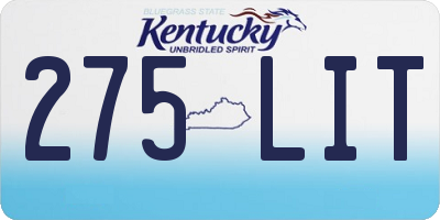 KY license plate 275LIT