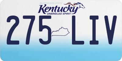 KY license plate 275LIV