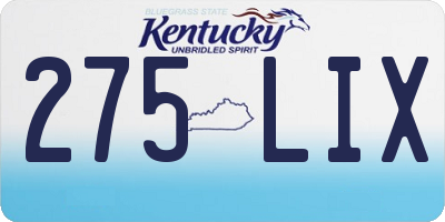 KY license plate 275LIX