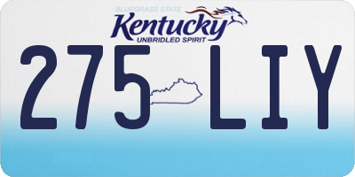 KY license plate 275LIY