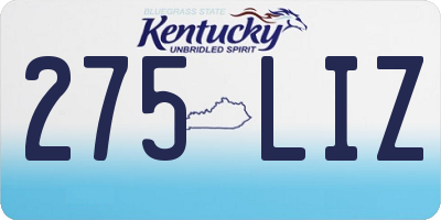 KY license plate 275LIZ