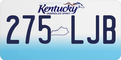 KY license plate 275LJB
