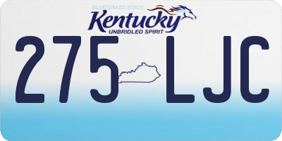 KY license plate 275LJC