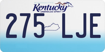 KY license plate 275LJE