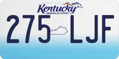 KY license plate 275LJF
