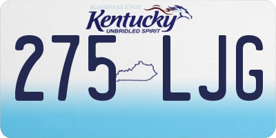 KY license plate 275LJG