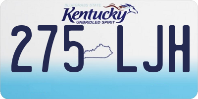 KY license plate 275LJH