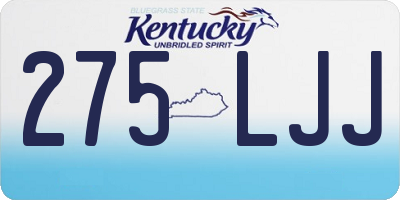 KY license plate 275LJJ