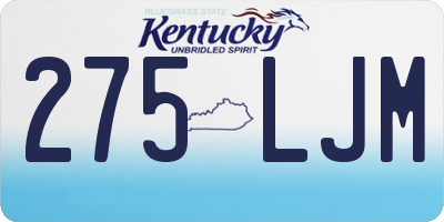 KY license plate 275LJM