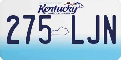 KY license plate 275LJN