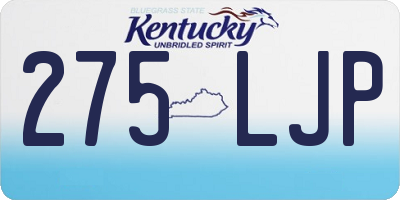 KY license plate 275LJP